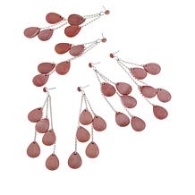 Jay King Sterling Silver Pink Opal Dangle Earrings