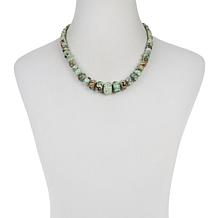 Jay King Sterling Silver Pistachio Chrysocolla Graduated Bead Necklace