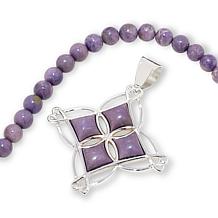 Jay King Sterling Silver Purple Opal Pendant with Bead Necklace