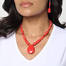 Jay King Sterling Silver Red Coral Necklace