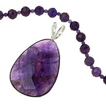 Jay King Sterling Silver Reversible Amethyst Pendant with 36" Necklace