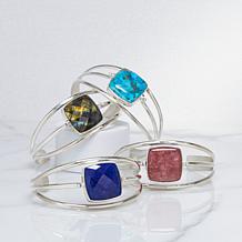 Jay King Sterling Silver Rhodochrosite & Lapis Reversible Flip Cuff