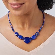 Jay King Sterling Silver Rhodochrosite and Lapis Reversible Necklace