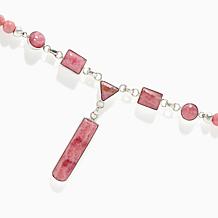 Jay King Sterling Silver Rhodochrosite Beaded Drop Necklace