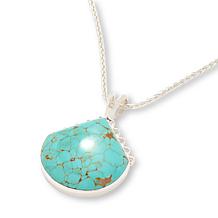 Jay King Sterling Silver Rhodochrosite or Turquoise Pendant with Chain