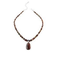 Jay King Sterling Silver Shaanxi Spice Agate Pendant with Necklace