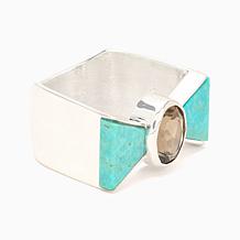 Jay King Sterling Silver Sonoran Turquoise & Smoky Quartz Ring