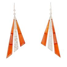 Jay King Sterling Silver Tangerine Chalcedony Drop Earrings
