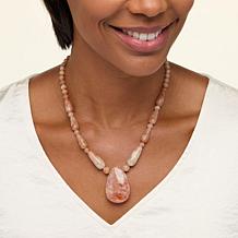 Jay King Sterling Silver Tanzanian Red Sunstone Necklace
