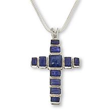 Jay King Sterling Silver Tanzanite Cross Pendant with Chain