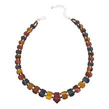 Jay King Sterling Silver Tiger and Hawk's Eye Quartz 18" Necklace