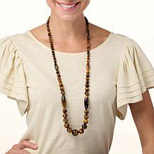 Jay King Sterling Silver Tiger's Eye Quartz Bead 36-1/2" Necklace