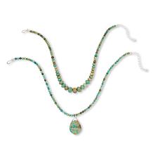 Jay King Sterling Silver Turquoise 3-Piece Pendant and Necklace Set
