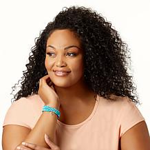 Jay King Sterling Silver Turquoise Composite Bead Coil Wrap Bracelet