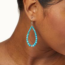 Jay King Sterling Silver Turquoise Composite Bead Teardrop Earrings