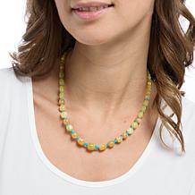 Jay King Sterling Silver Yellow Opal & Royal Blue Turquoise Necklace