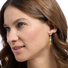 Jay King Sterling Silver Yellow Opal & Royal Blue Turquoise Earrings