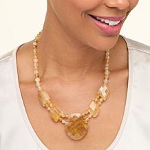 Jay King Sterling Silver Yellow Quartz 18" Necklace
