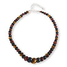 Jay King Tiger's Eye and Blue Hawk's Eye Disc Bead Necklace