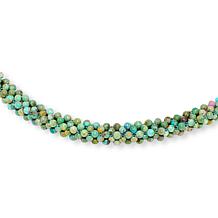 Jay King Turquoise and Pink Tourmaline Woven Necklace