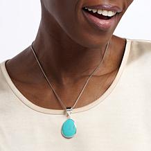 Jay King Tyrone Turquoise Sterling Silver Pear Pendant