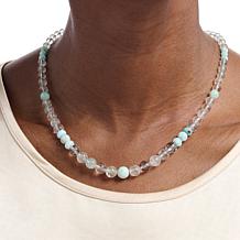Jay King White Topaz and Blue Larimar Beaded Necklace