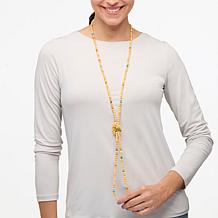 Jay King Yellow Dolomite and Turquoise Bead 60" Necklace