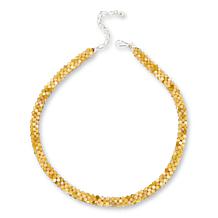 Jay King Yellow Opal Bead Woven Necklace