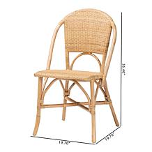 Jaylyn Natural Rattan Dining Chair with Crisscross Base