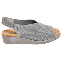 JBU Clarisse Peep-Toe Slingback Demi Wedge Sandal