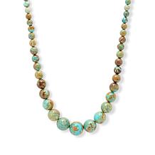 Jay King 3-Stone Kingman Turquoise Drop Sterling Silver Necklace | HSN