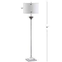 Jonathan Y Amelia Lotus 59" Smoke Gray and Chrome LED Floor Lamp