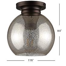 Jonathan Y Atlas 7.75" Metal & Bubbled Glass LED Flush Mount Light