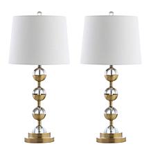 Jonathan Y Avery 27.5" Crystal and Brass LED Table Lamp - Set of 2