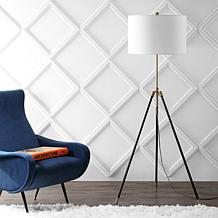 JONATHAN Y Black Brass Lucius 67" Adjustable Metal LED Floor Lamp