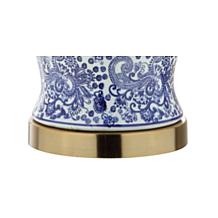 JONATHAN Y Blue and White Ellis 29.5" Ceramic LED Table Lamp