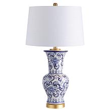 JONATHAN Y Blue and White Leo 28.5" Chinoiserie LED Table Lamp
