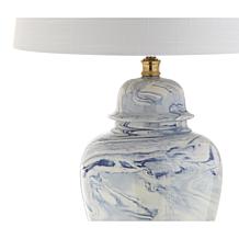 JONATHAN Y Blue and White Wallace 26" Ceramic LED Table Lamp