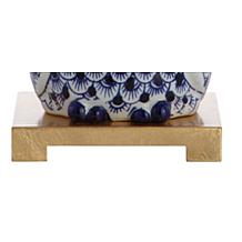 JONATHAN Y Blue White Justina 16" Ceramic Mini LED Table Lamp