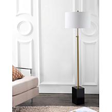 JONATHAN Y Brass and Black Lafayette 65" Adjustable Height Floor Lamp
