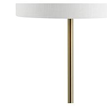 JONATHAN Y Brass Charles 59" Metal Glass LED Side Table and Floor Lamp