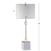 JONATHAN Y Brass Dawson 30" Marble and Crystal Set of 2 Table Lamps