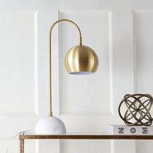 JONATHAN Y Brass Gold & White Stephen 23.5" Metal & Marble Table Lamp