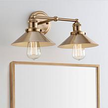 JONATHAN Y Brass Gold August 17.5" 2-light Metal Vanity Light