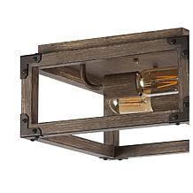 Jonathan Y Brown Darlene 13" 2-Light Iron Rustic LED Flush Mount