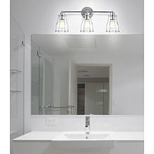 JONATHAN Y Chrome Evelyn 24" 3-light Metal Vanity Light