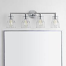 JONATHAN Y Chrome Evelyn 29.5" 4-light Metal Vanity Light