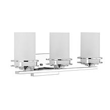 Jonathan Y Chrome Fairfax Metal/Glass Glam Vanity Light 8.5x23x7