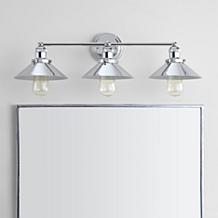 JONATHAN Y Chrome June 26.5" 3-light Metal Vanity Light