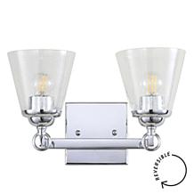JONATHAN Y Chrome Marion 12.75" 2-light Hurricane Vanity Light
